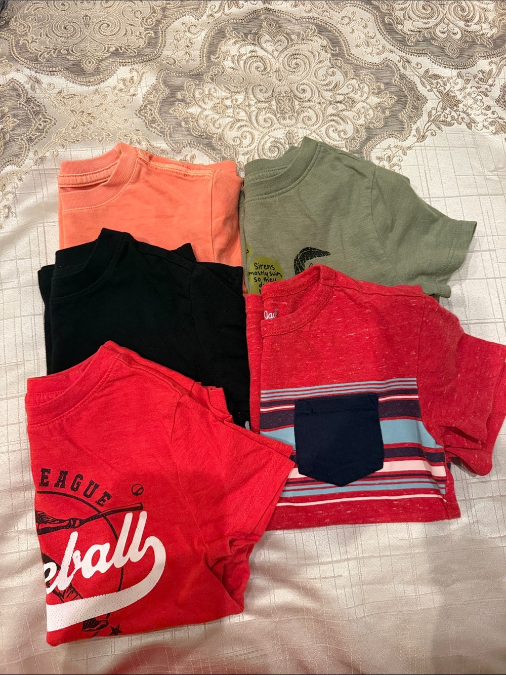 Cat & Jack Kids Short-Sleeve Tees - Red, Coral, Olive, Black